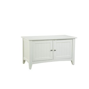 Alaterre Shaker Cottage Rustic Ivory Accent Bench with Integrated Storage