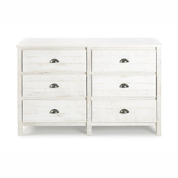 Alaterre Rustic Rustic White Pine 6-Drawer Double Dresser