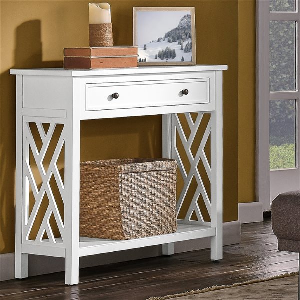 Alaterre Coventry White Rustic Console Table