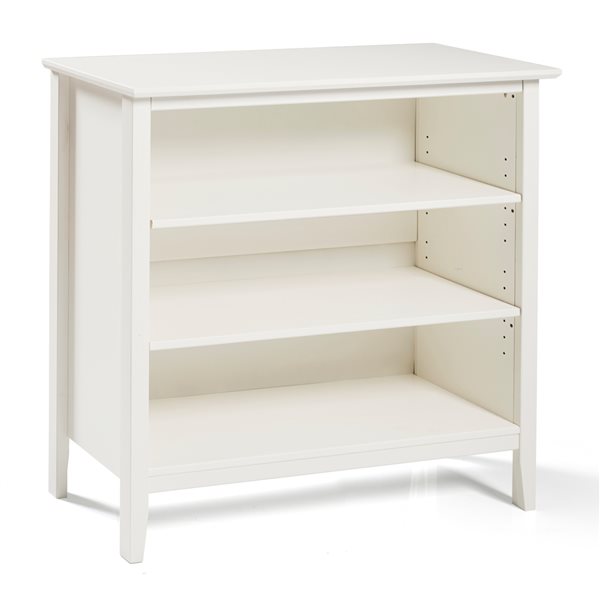 Alaterre Simplicity 3-Shelf White Wood Bookcase