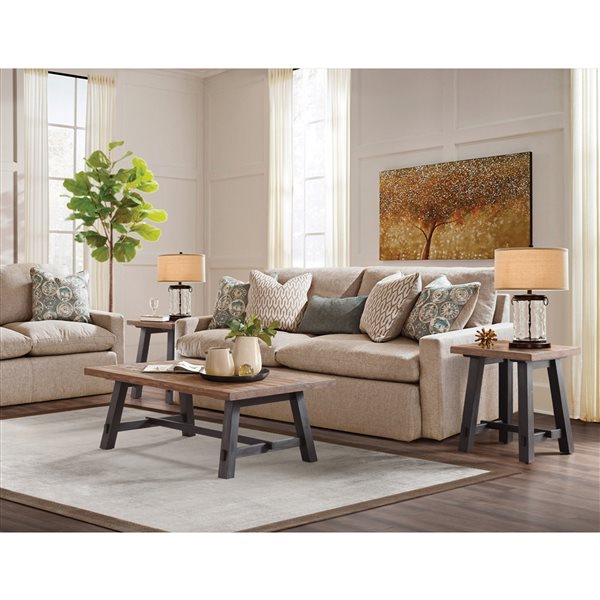 Alaterre Adam Rustic Natural Pine Accent Table Set 3Piece