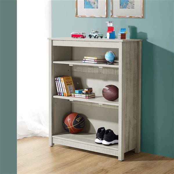 Alaterre Rustic 3Shelf Rustic Grey Wood Bookcase AJRU05RG RONA