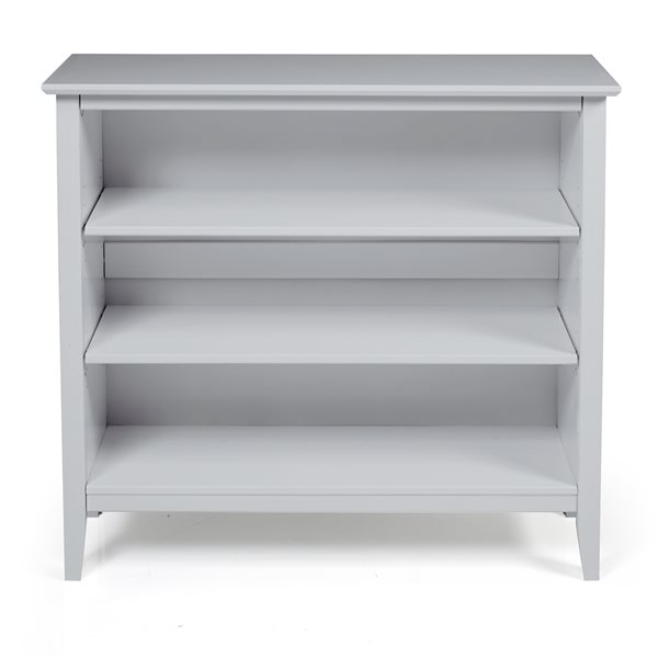 Alaterre Simplicity Dove Grey Wood 3-Shelf Bookcase