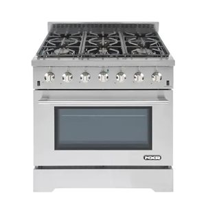 NXR LS 36-in 6-Burner Manual Cleaning Convection Oven Freestanding Gas Range (Stainless Steel)
