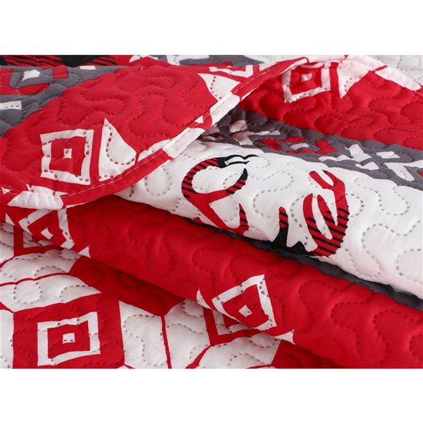 Marina Decoration Printed Xmas Embossed Quilt Set - King