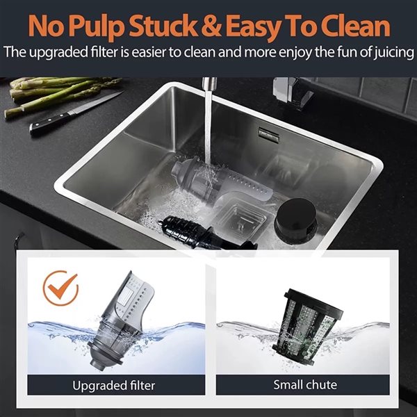 Aeitto Cold Press Masticating Juicer - Black