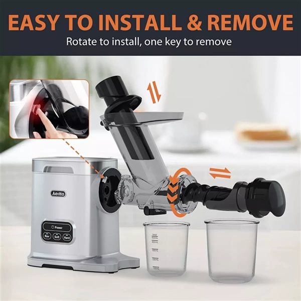 Aeitto Cold Press Masticating Juicer - Black