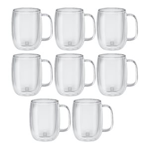 ZWILLING Sorrento Plus 355-ml Clear Glass Coffee Mug Set - 8-Piece