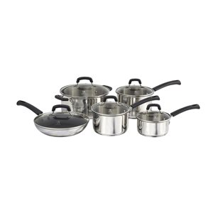 Henckels Kitchen Elements Silver Stainless Steel Cookware Set with Lids - 5-Piece