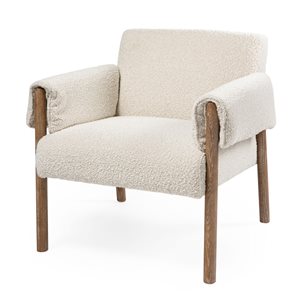 Chaise d'appoint moderne Parvani par Gild Design House de couleur blanc crème