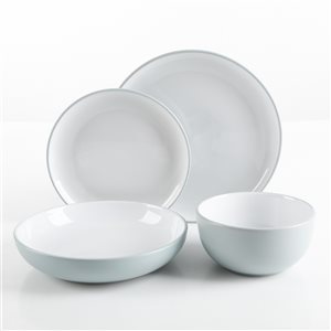 Service de vaisselle à double bol en grès Springhurst par Martha Stewart, 16 pièces