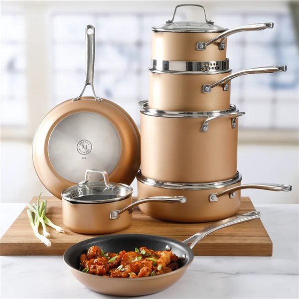 Martha Stewart 12-Piece Cookware Set with Stainless Steel Induction Base