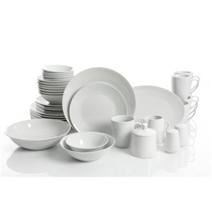 Gibson Home Classic Pearl 39-Piece Fine Ceramic Dinnerware Set - White