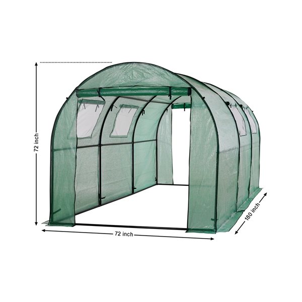 Ogrow 15-ft x 6-ft x 6-ft Cover for Walk-in Tunnel Greenhouse