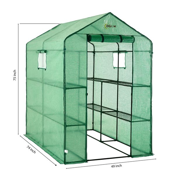 Ogrow 6.1-ft x 4-ft x 6.25-ft Cover for Walk-in Outdoor Greenhouse