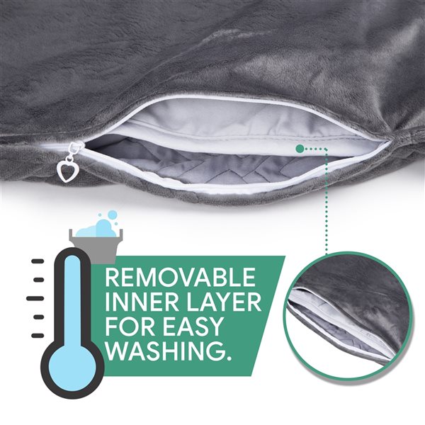 HUSH Classic Weighted Blanket with Grey Duvet Cover Queen 20 lbs