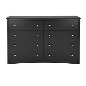 Prepac Sonoma Black Pine 8-Drawer Double Dresser