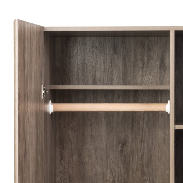Penderie avec rangement Elite par Prepac, gris vieilli DESW3264K RONA