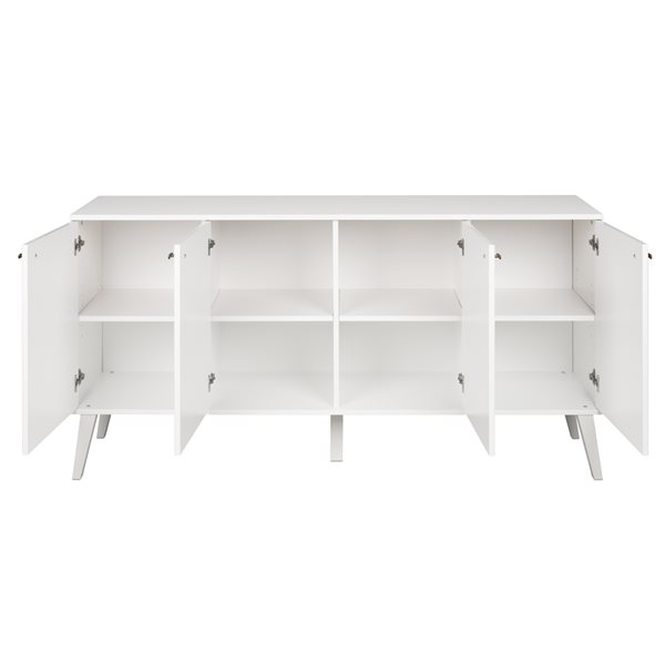 Prepac Milo White Pine 4-Door Sideboard