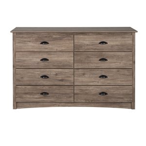 Prepac Salt Spring Drifted Grey Pine 8-Drawer Double Dresser