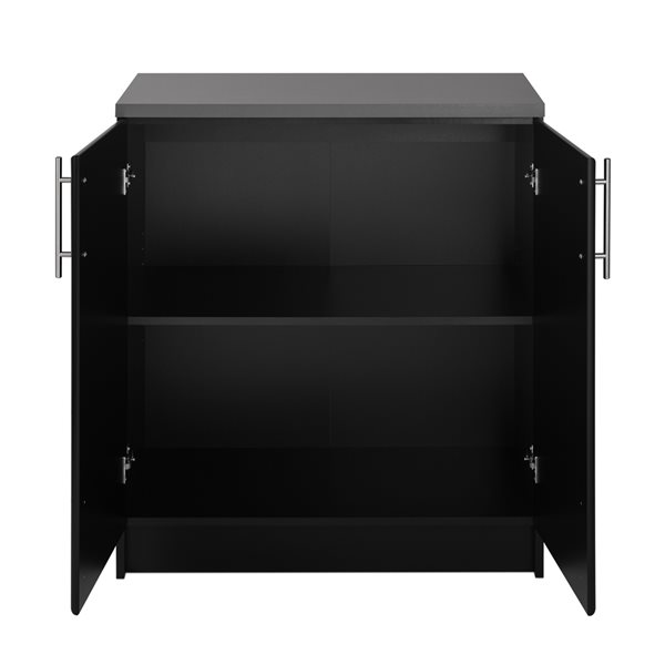 Prepac Elite Base Cabinet with Melamine Countertop in Black BEB