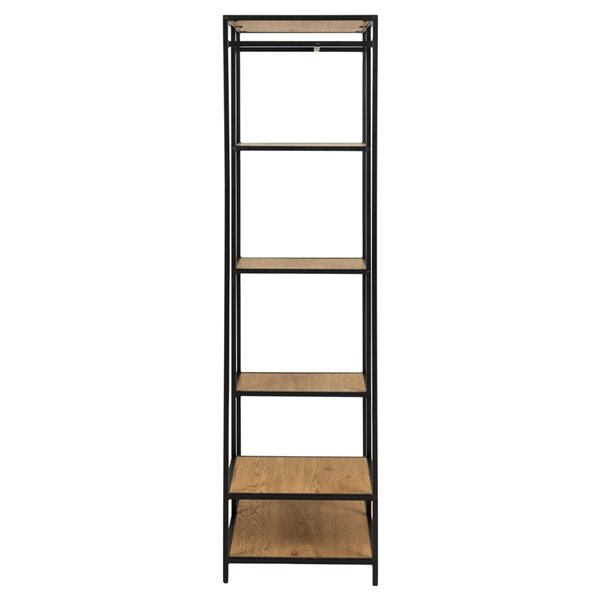 Actona Seaford Freestanding Wardrobe with 5 Shelves and Hanging Pole