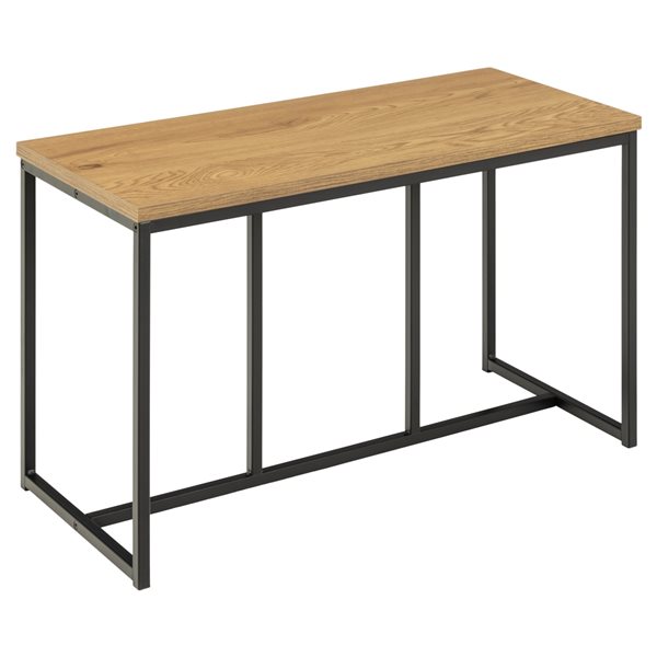 Actona Seaford Modern Oak Bench with Black Accent