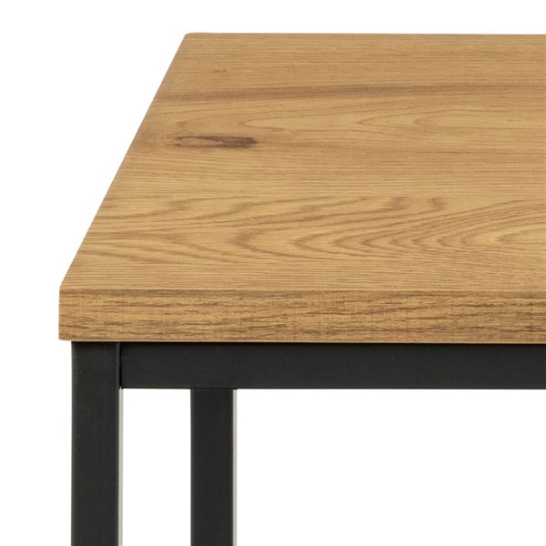 Actona Seaford Modern Oak Bench with Black Accent