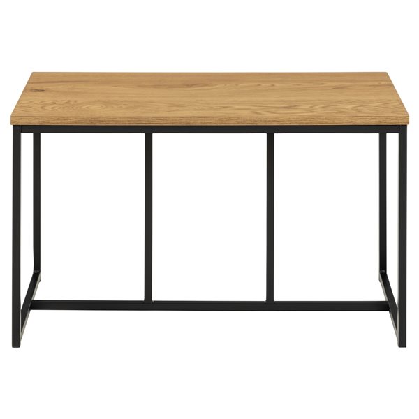 Actona Seaford Modern Oak Bench with Black Accent