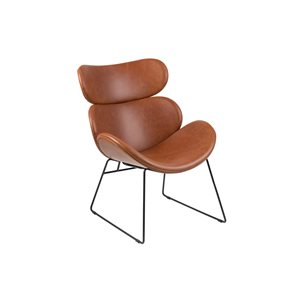 Chaise de salon Cazar reto en similicuir brun cognac par Actona