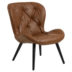 Chaise de salon Batilda retro en similicuir brun cognac par Actona