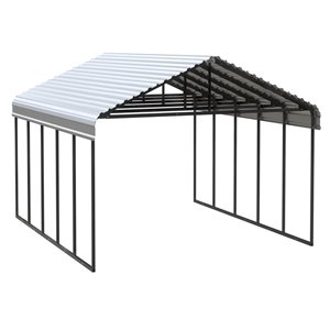 Arrow 20-ft x 24-ft x 9-ft Eggshell Metal Carport