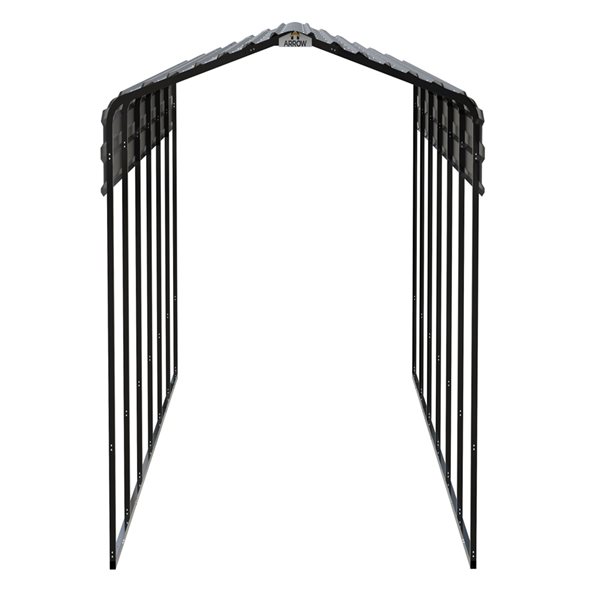 Arrow 10-ft x 29-ft x 9-ft Charcoal Grey Metal Carport