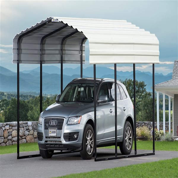 Arrow 10-ft x 15-ft x 9-ft Eggshell Metal Carport