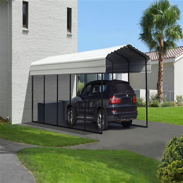 Arrow 10-ft x 24-ft x 9-ft Eggshell Metal Carport