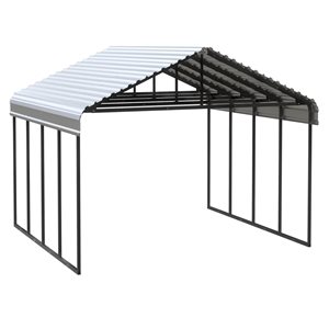 Arrow 20-ft x 20-ft x 9-ft Eggshell Metal Carport