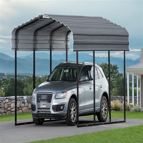 Arrow 10-ft x 15-ft x 9-ft Charcoal Grey Metal Carport