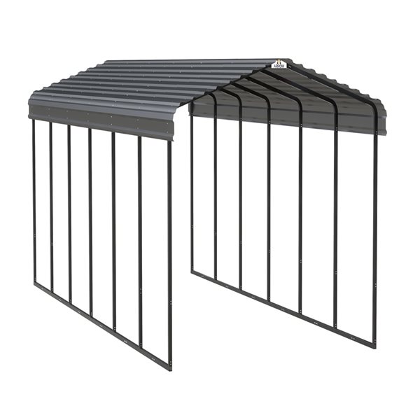 Arrow 12-ft x 29-ft x 9-ft Charcoal Grey Metal Carport