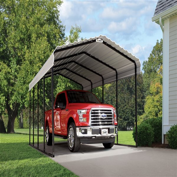 Arrow 12-ft x 29-ft x 9-ft Eggshell Metal Carport