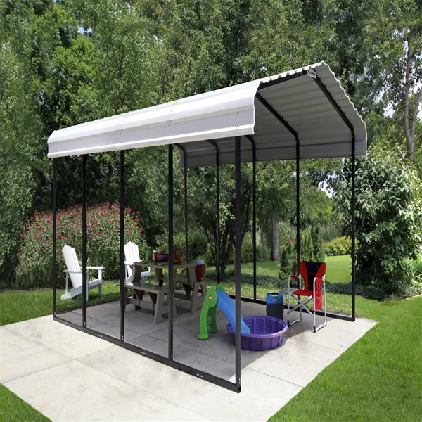 Arrow 12-ft x 29-ft x 9-ft Eggshell Metal Carport