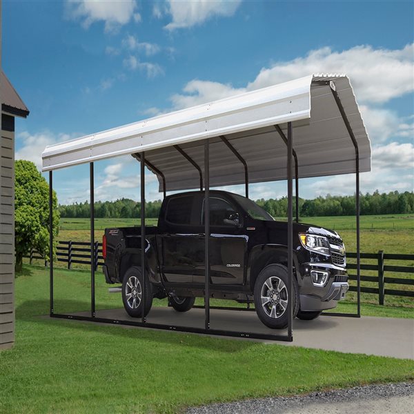 Arrow 12-ft x 29-ft x 9-ft Eggshell Metal Carport