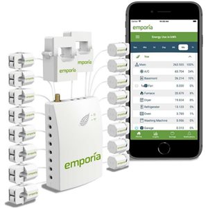 Emporia Energy Vue Gen 2 Smart Home Energy Monitor with 16 Circuit Level Sensors of 50 A