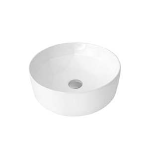 Stylish Posh 16-in x 16-in White Porcelain Vessel Round Bathroom Sink