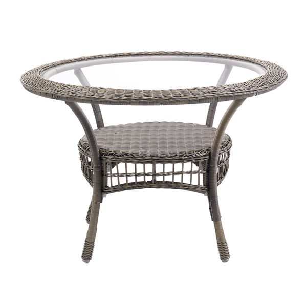 Outdoor wicker table with glass top discount