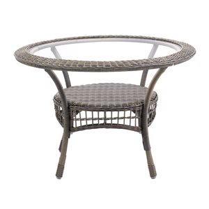 Alaterre Carolina/Asti Round Wicker Outdoor Dining Table 42-in W x 42-in L