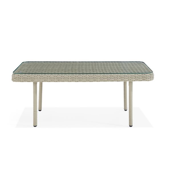 Alaterre Windham Rectangle Wicker Outdoor Coffee Table 22-in W x 42-in L