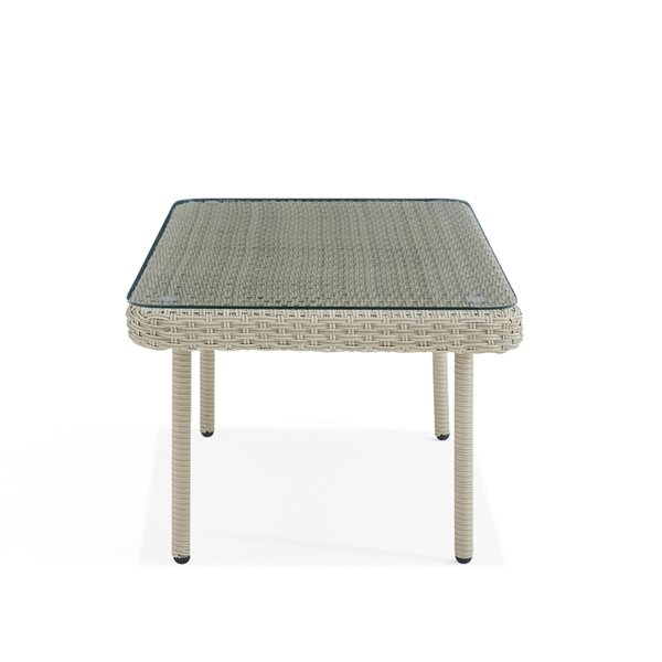 Alaterre Windham Rectangle Wicker Outdoor Coffee Table 22-in W x 42-in L