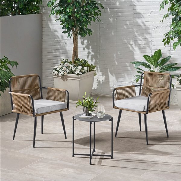 Alaterre Alburgh Round Outdoor Bistro Table 18-in W x 18-in L