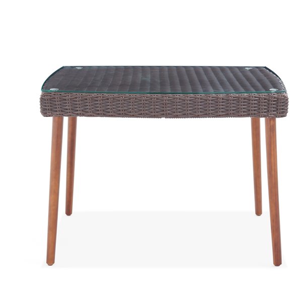 Alaterre Athens Rectangle Wicker Outdoor Bistro Table 24-in W x 35-in L