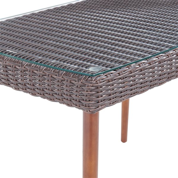 Alaterre Athens Rectangle Wicker Outdoor Bistro Table 24-in W x 35-in L